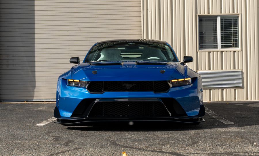 The Mustang GTD head on, in front of the unit's roller door